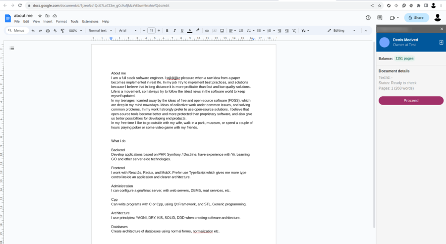 Google Docs plagiarism-checking add-on